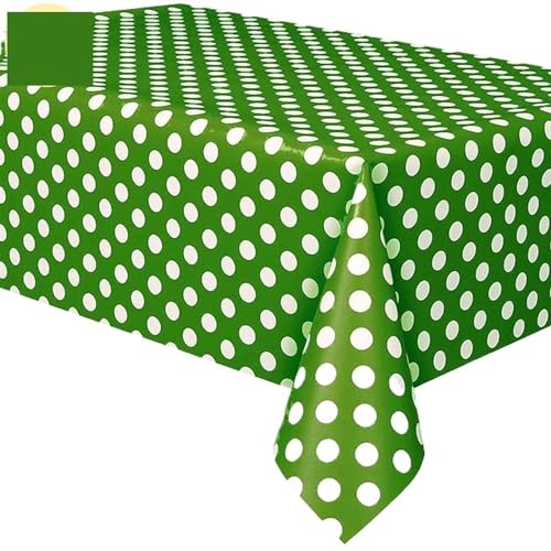 BTYQKZVPM Tischrock-Dekoration, wasserdichte Tischdecke aus Kunststoff mit Punktemuster for Partys, Mehrfarbig, mehrere Größen(Dark Green,72 x 53.9 inch (Square)) von BTYQKZVPM