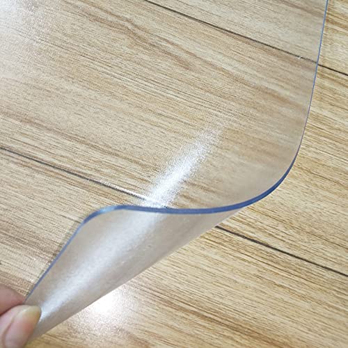 BTYQKZVPM Tischschutz Clear Vinyl Tischunterlage, 2,1 mm PVC-Bürostuhlmatte for Hartholzböden und Teppiche, mehrere Größen(130x270cm/51.2x106.3in) von BTYQKZVPM