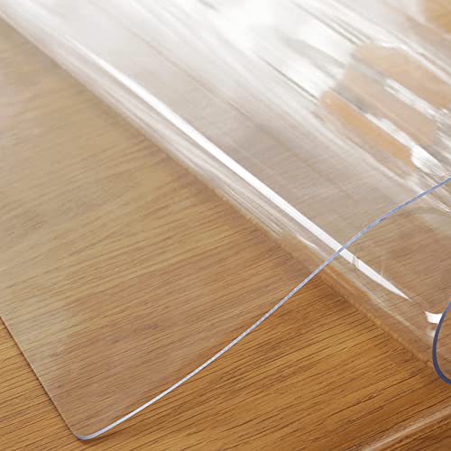 BTYQKZVPM Tischschutz Clear Vinyl Tischunterlage, 3mm Rechteck PVC Stuhl Matte Boden Protector Mehrere Größen for Hartholz Laminat Parkett Fliesen(130x280cm/51.2x110.2in) von BTYQKZVPM
