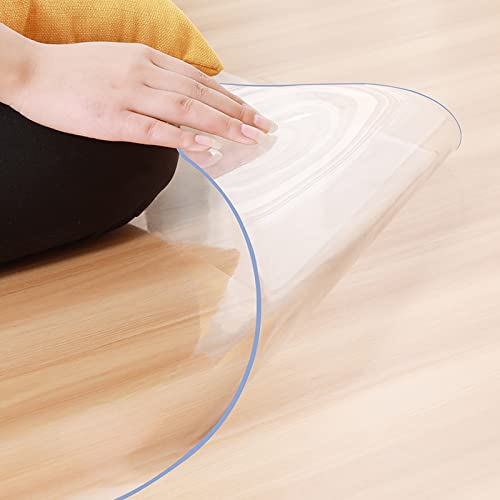 BTYQKZVPM Tischschutz Clear Vinyl Tischunterlage, Bürostuhlunterlage for Hartböden, rechteckig, transparent, mehrere Größen(150x300cm/59.1x118.1in) von BTYQKZVPM