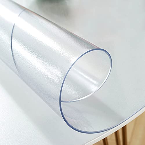 BTYQKZVPM Tischschutz Clear Vinyl Tischunterlage, PVC-Stuhlmatte, bereifter, durchscheinender 2 mm Dicker Kreis, mehrere Größen, Bodenschutz(Circle Diameter 115cm/45in) von BTYQKZVPM