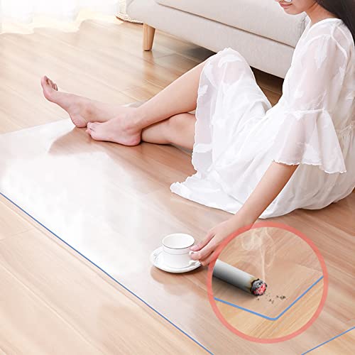 BTYQKZVPM Tischschutz Clear Vinyl Tischunterlage, Stuhlmatte aus PVC, 2 mm dick, for Harte Böden, transparent, mehrere Größen(160x250cm/63x98.4in) von BTYQKZVPM
