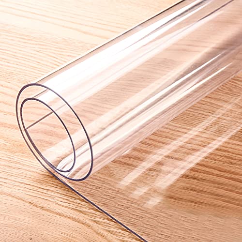 BTYQKZVPM Tischschutz Clear Vinyl Tischunterlage, Transparente mehrfache Größen der PVC-Bürostuhl-Matte 3.1mm Rechteck for Harte Böden und Teppich(140x200cm/55.1x78.7in) von BTYQKZVPM