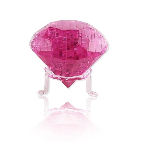 BTYYIHEX 3D-Kristall-Puzzle-Diamant, Kristall-Puzzle-Denkspiele für Puzzler ab 16 Jahren, 41 Teile (Rosa-Diamant) von BTYYIHEX