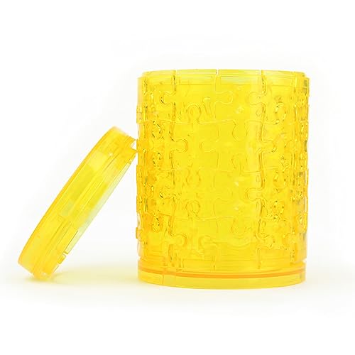 BTYYIHEX 3D-Kristall-Puzzle-Stift-Behälter, Kristall-Puzzle-Denkspiele für Puzzler ab 16 Jahren, 51 Stück (gelb) von BTYYIHEX