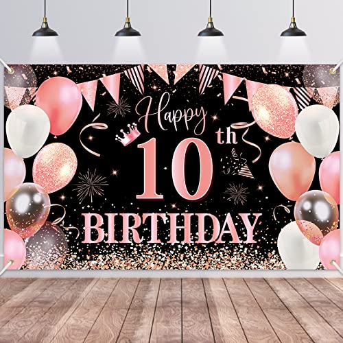 10.Geburtstag Banner Rose Gold,BTZO 10.Geburtstag Jungen,Deko 10 Geburtstag Mädchen,10 Geburtstag Hintergrund Banner für 10 Party Geburtstagsdeko,180 * 110CM 10.Geburtstag Banner Rose Gold,BTZO 10.Geburtstag Jungen,Deko 10 Geburtstag Mädchen,10 Geburtstag Hintergrund Banner für 10 Party Geburtstagsdeko,180 * 110CM von BTZO