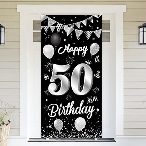 BTZO 50. Geburtstag Banner Schwarz Silber - Dekoration für Geburtstagsfeier - Poster Hintergrund für Männer und Frauen Party Geburtstagsdeko BTZO 50. Geburtstag Banner Schwarz Silber - Dekoration für Geburtstagsfeier - Poster Hintergrund für Männer und Frauen Party Geburtstagsdeko von BTZO