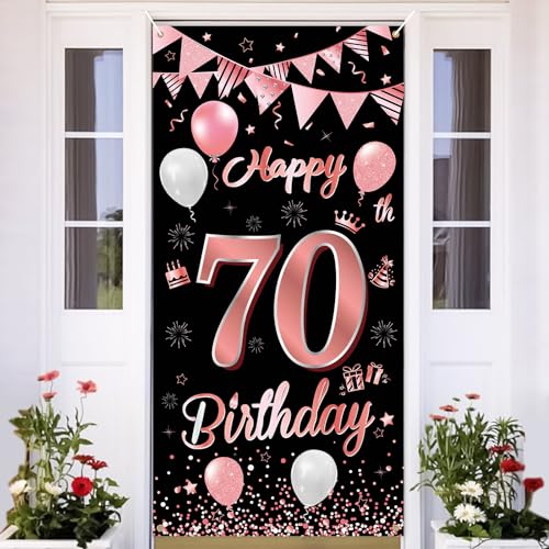 BTZO 70. Geburtstag Banner Roségold Schwarz, Dekoration für Geburtstagsfeier, Poster Hintergrund für Männer und Frauen Party Geburtstagsdeko BTZO 70. Geburtstag Banner Roségold Schwarz, Dekoration für Geburtstagsfeier, Poster Hintergrund für Männer und Frauen Party Geburtstagsdeko von BTZO