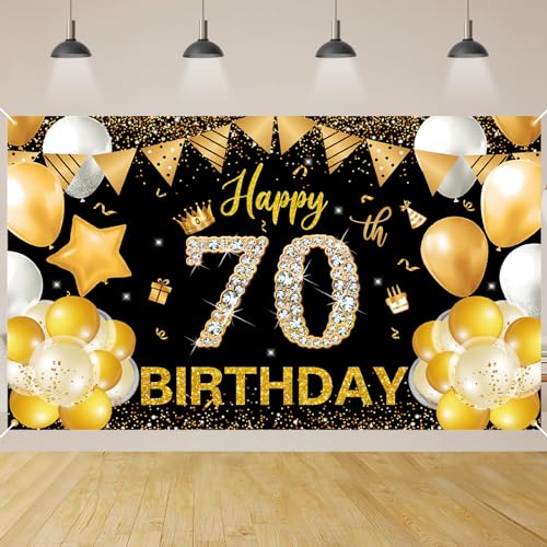 70 Geburtstag Dekoration,BTZO 70 Geburtstag Banner Schwarz Gold,Extra Große 70 Geburtstag Hintergrund Banner,70 Party Geburtstagsdeko Frau Mann 70 Geburtstag Dekoration,BTZO 70 Geburtstag Banner Schwarz Gold,Extra Große 70 Geburtstag Hintergrund Banner,70 Party Geburtstagsdeko Frau Mann von BTZO