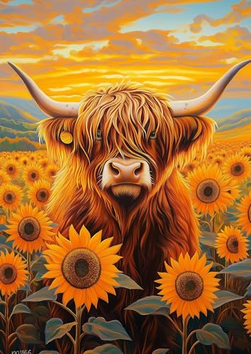 BUHAH Hochlandkuh Sonnenblume Puzzles für Erwachsene 1000 Teile Natur Hübscher Sonnenuntergang Alpenrinder Blumenkunst Puzzles Pflanzenlandschaft Tier Puzzle als Dekoration BUHAH Hochlandkuh Sonnenblume Puzzles für Erwachsene 1000 Teile Natur Hübscher Sonnenuntergang Alpenrinder Blumenkunst Puzzles Pflanzenlandschaft Tier Puzzle als Dekoration von BUAHA