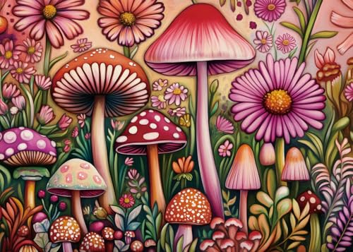 BUHAH Pilzblumen-Gartenpuzzles für Erwachsene, 1000 Teile, Natur, hübsche Pflanze, Blumenkunst, Puzzles, unmöglich, herausfordernd, ästhetisches Puzzle als Dekoration BUHAH Pilzblumen-Gartenpuzzles für Erwachsene, 1000 Teile, Natur, hübsche Pflanze, Blumenkunst, Puzzles, unmöglich, herausfordernd, ästhetisches Puzzle als Dekoration von BUAHA