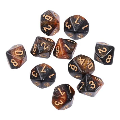 10pcs 10-seitige Würfel D10 Polyeder Für Tischspiel Für Pub Club Supplies RPG Table Board Multi Farben Set von BUBEFSKD