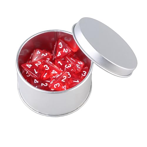 BUBEFSKD 25pcs Acryl 4-seitige Zahl Clear Dices Rollenspiele Polyedrale Für Tischspiel Player Einfach Zu Verwenden Klare Polyedrische Würfel Würfel von BUBEFSKD