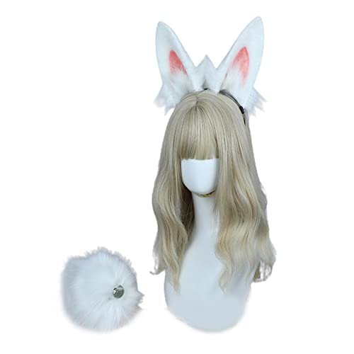 2pcs Tierkostüm Set Ohrs Stirnband Schwanz Kinder Fancy Kostüm Kit Cartoon Accessoires Für Halloween Partyfell Frauen Neuheit Frauen Halloween Geburtstagsfeier Cosplay Performance von BUBEFSKD