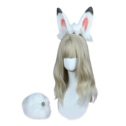 2pcs Tierkostüm Set Ohrs Stirnband Schwanz Kinder Fancy Kostüm Kit Cartoon Accessoires Für Halloween Partyfell Frauen Neuheit Frauen Halloween Geburtstagsfeier Cosplay Performance von BUBEFSKD