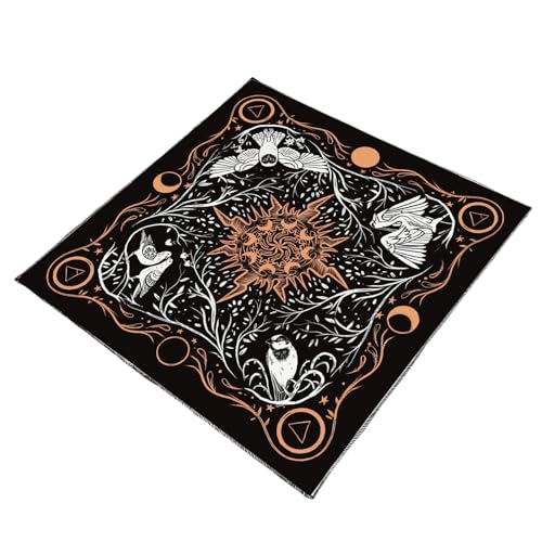 BUBEFSKD Divinationen Tischdecke Vogelmond Astrologie Tarotkarte Tischdecke Stoff Göttlichkeit Brettspiel Accessoires Altäre Tarotskarten Tuch von BUBEFSKD