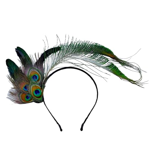 BUBEFSKD Flapperpeakocks Feder Kopfstück 1920er Kostüme Für Frauen Brüllende Dekorative Kopfschmuck Für Tanzshow Carnivals Purple Peacocks Feather Kopfstück von BUBEFSKD