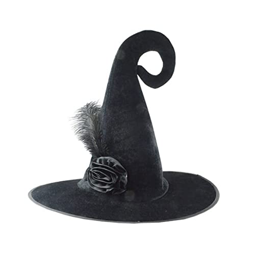 BUBEFSKD Hexenhut Gebogener Zauberer Für Frauen Hexen Halloween Cosplay Halloween Party Hexen Lockige Schwarze Hexenhut Frauen BUBEFSKD Hexenhut Gebogener Zauberer Für Frauen Hexen Halloween Cosplay Halloween Party Hexen Lockige Schwarze Hexenhut Frauen von BUBEFSKD