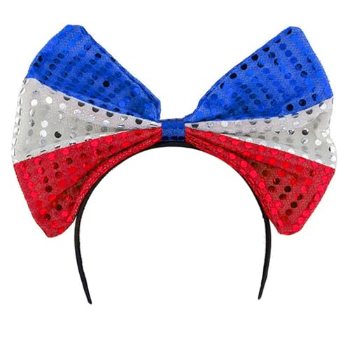 BUBEFSKD Independance Day Kostüm Onkel Accessoires Top Pailletten Stirnband Halsketten Strümpfe Für Frauen Und Männer Independance Day Stirnband Halskette Set Für Männer Frauen Mädchen Kostümzubehör von BUBEFSKD
