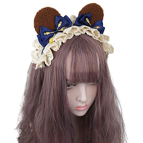 BUBEFSKD Japanische Plüschbraune Bärenohren Stirnband Spitzenscheibe Cosplay Haare Hasenpolster Ohren Stirnband BUBEFSKD Japanische Plüschbraune Bärenohren Stirnband Spitzenscheibe Cosplay Haare Hasenpolster Ohren Stirnband von BUBEFSKD