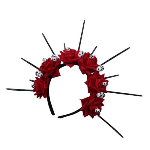 BUBEFSKD Kronen Stirnband Für Party Elegante Hexenkostüm Blumenhaarband Junggeselle Party Schädel Rosenhaarhoop Halloween BUBEFSKD Kronen Stirnband Für Party Elegante Hexenkostüm Blumenhaarband Junggeselle Party Schädel Rosenhaarhoop Halloween von BUBEFSKD