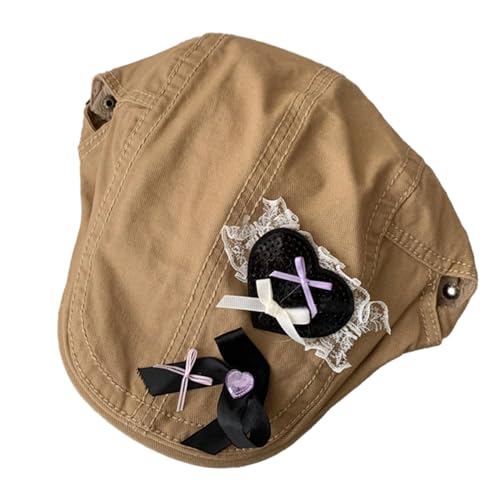 BUBEFSKD Mädchen Subkultur Herz Bowknot Maler Künstler Geschenk Für Halloween Bowknot Neujahrsurlaubs Baskenmütze Mädchen Dekoriert BUBEFSKD Mädchen Subkultur Herz Bowknot Maler Künstler Geschenk Für Halloween Bowknot Neujahrsurlaubs Baskenmütze Mädchen Dekoriert von BUBEFSKD