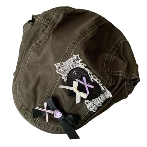 BUBEFSKD Mädchen Subkultur Herz Bowknot Maler Künstler Geschenk Für Halloween Bowknot Neujahrsurlaubs Baskenmütze Mädchen Dekoriert BUBEFSKD Mädchen Subkultur Herz Bowknot Maler Künstler Geschenk Für Halloween Bowknot Neujahrsurlaubs Baskenmütze Mädchen Dekoriert von BUBEFSKD