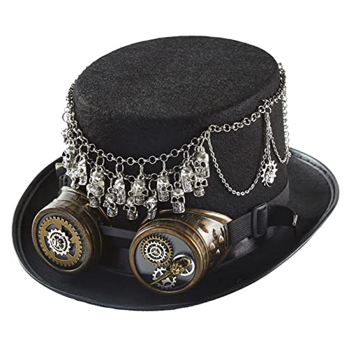 BUBEFSKD Steampunk Hat Top Hüte Für Männer Mit Schutzbrillen Zeitreisende Zubehör Halloween Party Steampunk BUBEFSKD Steampunk Hat Top Hüte Für Männer Mit Schutzbrillen Zeitreisende Zubehör Halloween Party Steampunk von BUBEFSKD