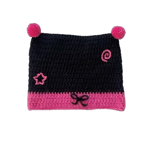 BUBEFSKD Strickkätzchen Neujahr Winter Gestrickt 2000er Mädchen Festliche Bühne Shows Star Katze Ohr Süßes Hüte Kopfschmuck Gehäkelte Mütze Für Männer BUBEFSKD Strickkätzchen Neujahr Winter Gestrickt 2000er Mädchen Festliche Bühne Shows Star Katze Ohr Süßes Hüte Kopfschmuck Gehäkelte Mütze Für Männer von BUBEFSKD