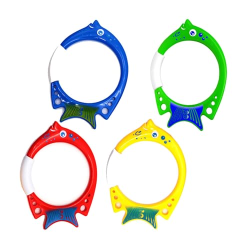 BUBEFSKD Tauchringe Pool Spielzeug 4PCS Farbenfroh Für Kinder Unterwasser Training Schwimmbad BUBEFSKD Tauchringe Pool Spielzeug 4PCS Farbenfroh Für Kinder Unterwasser Training Schwimmbad von BUBEFSKD