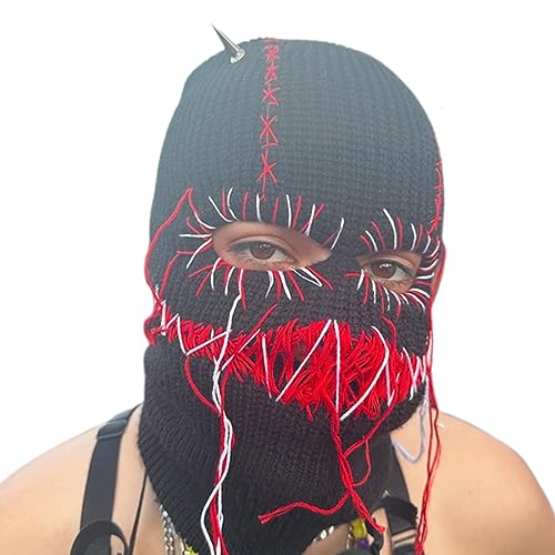 BUBEFSKD Wacky Für Erwachsene Winter Gestrickt Halloween Party Fotografie Requisiten Schrecklich Räuber Strickkappe Halloween Hüte Für Erwachsene von BUBEFSKD