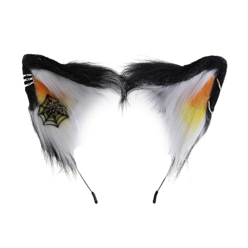 Foxes Katzenohren Cosplay Ohren Kopfbedecke Halloween Stirnband Kopfstück Kostümzubehör Schwarz von BUBEFSKD