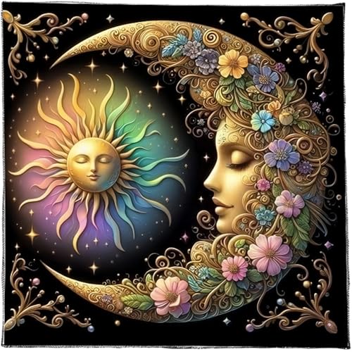 Göttlichkeit Tischdecke Blumenmond Sonne Astrologie Tarotkarte Tischdecke Altars Stoff Brettspiel Accessoire Kartentisch Tuch Wand Dekore Göttlichkeit Tischdecke Blumenmond Sonne Astrologie Tarotkarte Tischdecke Altars Stoff Brettspiel Accessoire Kartentisch Tuch Wand Dekore von BUBEFSKD