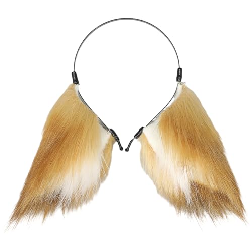 Ohrhaarhoop Für Frauen Kunstpelze Plüsch Haarband Goth Cosplay Stirnband Party Kostüm Rollenspiele Kopfschmuck Halloween Tierkostüm Zubehör von BUBEFSKD