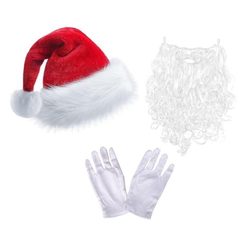 Weihnachtsmann Weihnachtsmut Und Brille Bart Set Für Bachelorette Party Für Rollenspiele Halloween Santa Hats Bulk von BUBEFSKD