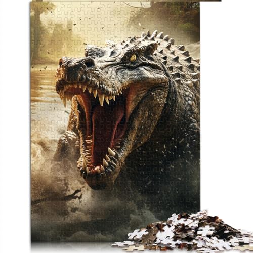 1000 Teile Erwachsene Puzzles Crocodylus Premium 100% recyceltes Brettkunstwerk von 10,27 x 14,96 Zoll Puzzles für Kinder von BUBELS