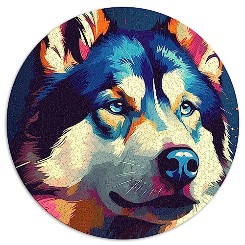 1000 extra große Puzzleteile, kugelförmiger Husky-Hund, hochwertiges, 100% recyceltes Brett, 67,5 x 67,5 cm von BUBELS