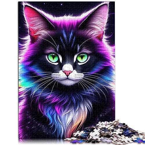 1000-teilige Puzzles für Erwachsene, pelziges Katzenporträt, Geburtstagsgeschenk aus recyceltem Karton, Geschenke für Erwachsene oder Kinder, Wandkunst, 26 x 37 cm von BUBELS