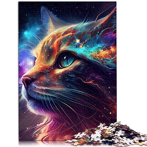 1000-teiliges Puzzle „Cosmic Cat“ für Erwachsene. Hochwertiges, zu 100% recyceltes Brett für Erwachsene und Kinder ab 12 Jahren, 10,27 x 14,96 Zoll von BUBELS