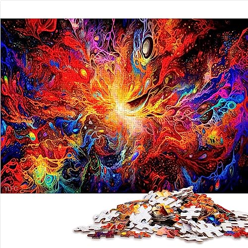1000-teiliges Puzzle für Erwachsene, abstraktes, farbenfrohes Holzpuzzle, schwierig und herausfordernd, 50 x 75 cm von BUBELS