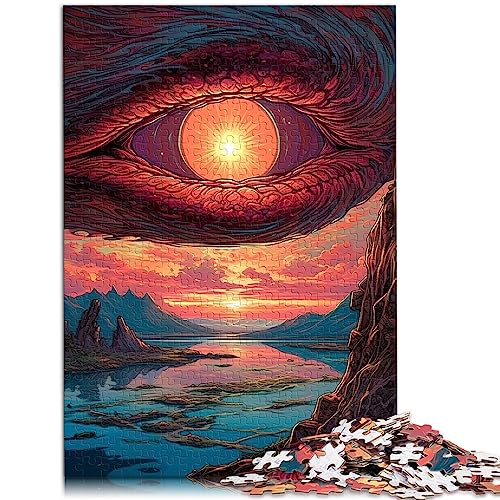 1000-teiliges Puzzle für Erwachsene und Kinder im Auge des Drachens, Holzpuzzle zum Verschenken, 50 x 75 cm von BUBELS