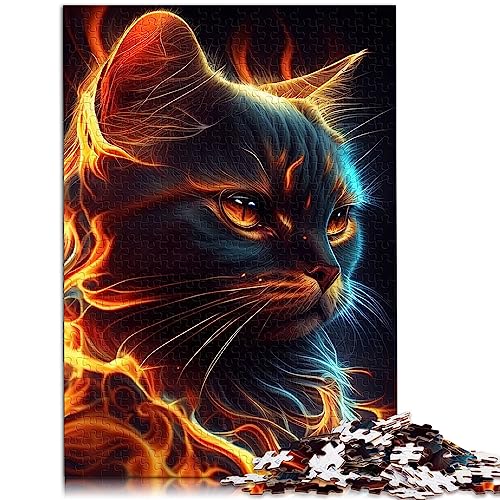 1000-teiliges Puzzle mit Katzenfeuer-Tiergesicht für Erwachsene und Kinder, Premium-Familienpuzzlespiel aus recyceltem Brett, Geburtstagsgeschenke, 10,27 x 14,96 Zoll 1000-teiliges Puzzle mit Katzenfeuer-Tiergesicht für Erwachsene und Kinder, Premium-Familienpuzzlespiel aus recyceltem Brett, Geburtstagsgeschenke, 10,27 x 14,96 Zoll von AITEXI