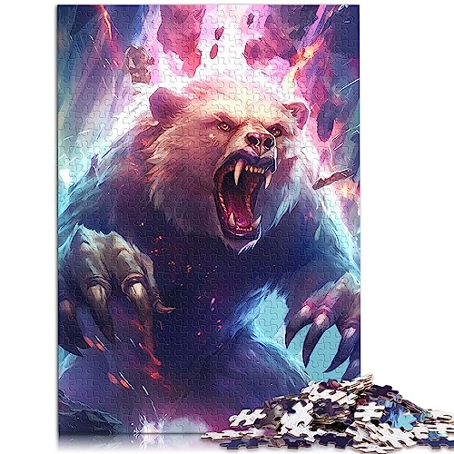 500 Puzzles für Erwachsene 500 Teile Super Power Bear Holzpuzzle Staycation Kill Time 38x52cm von BUBELS