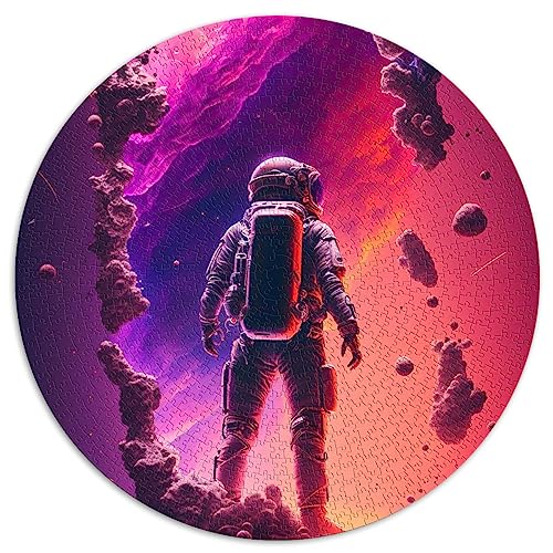 Astronaut Standing Atomic Jigsaw Puzzles for Adults spheric Jigsaw Puzzle Cardboard Puzzle 26.5x26.5inch von BUBELS