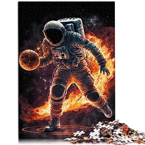 Basketball-Astronauten-Weltraum-Puzzle, 500 Teile, für Erwachsene und Kinder, Holzpuzzle für Erwachsene und Kinder ab 12 Jahren, 38 x 52 cm von BUBELS
