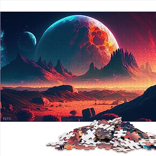Berge Mond Weltraum Puzzle für Erwachsene 1000 Teile Premium 100% recyceltes Brettspiel 10,27 x 14,96 Zoll von BUBELS