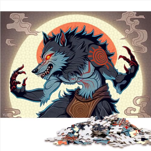 Buntes Wolf-Puzzle mit 1000 Teilen für Erwachsene und Kinder. Holzpuzzle für Erwachsene und Kinder ab 10 Jahren, 50 x 75 cm von AITEXI