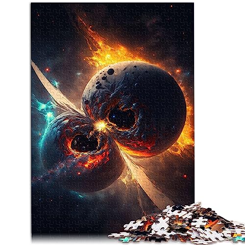Colours of Space Planet 500-teiliges Puzzle für Erwachsene, Holzpuzzle, Lernpuzzlespiel für Geburtstag, Weihnachten, 14,96 x 20,47 Zoll von BUBELS
