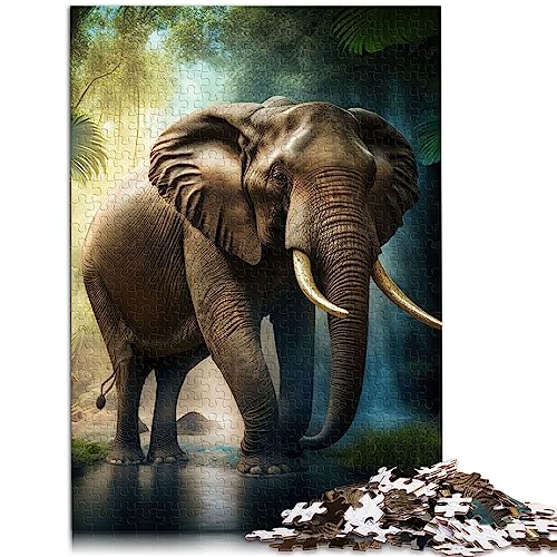 Elefanten-Tierpuzzle, 1000 Teile, Papppuzzle, Holzpuzzle für Erwachsene und Kinder ab 10 Jahren, 19,7 x 29,5 Zoll von BUBELS