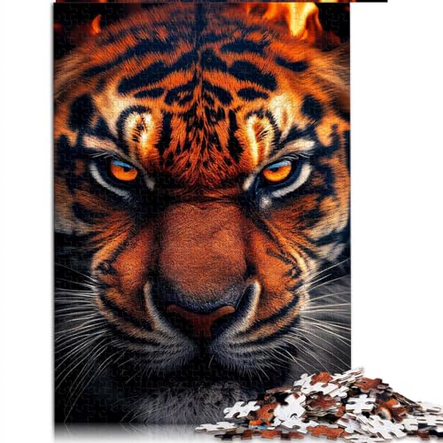 Erwachsene 1000 Teile Puzzle Geschenke Feurige Tiger Holzpuzzle für Frauen Männer 19,7 x 29,5 Zoll Puzzle für Erwachsene Puzzle Erwachsene 1000 Teile Puzzle Geschenke Feurige Tiger Holzpuzzle für Frauen Männer 19,7 x 29,5 Zoll Puzzle für Erwachsene Puzzle von AITEXI